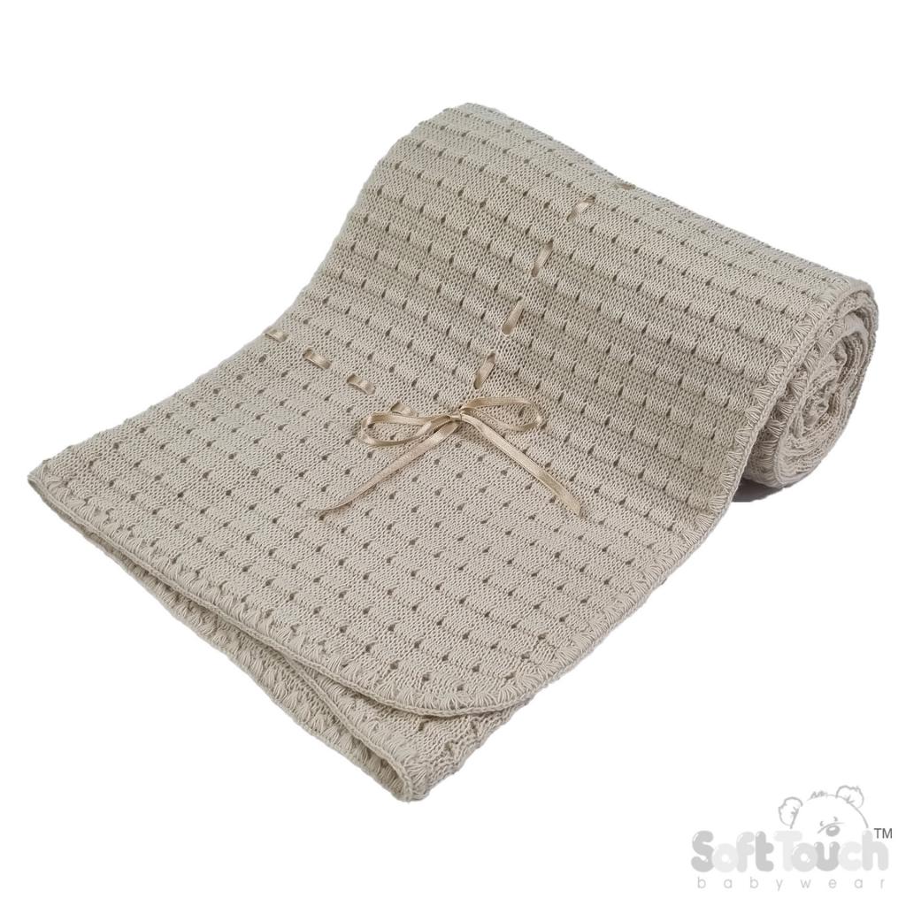 Soft Touch SH12-COF * EASH12-COF Coffee Waffle Shawl with Ribbon