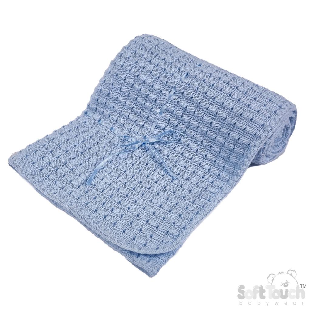 Soft Touch SH12-B * EASH12-B  Sky Waffle Shawl with Ribbon