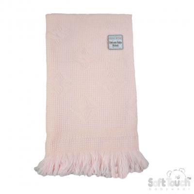 EASH22-BP-P   Pink Star Shawl with fringe 