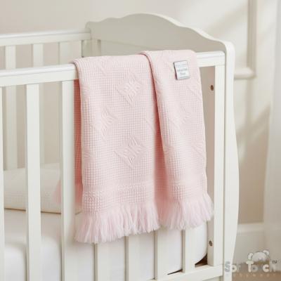 EASH22-BP-P Pink Star Shawl with Fringe