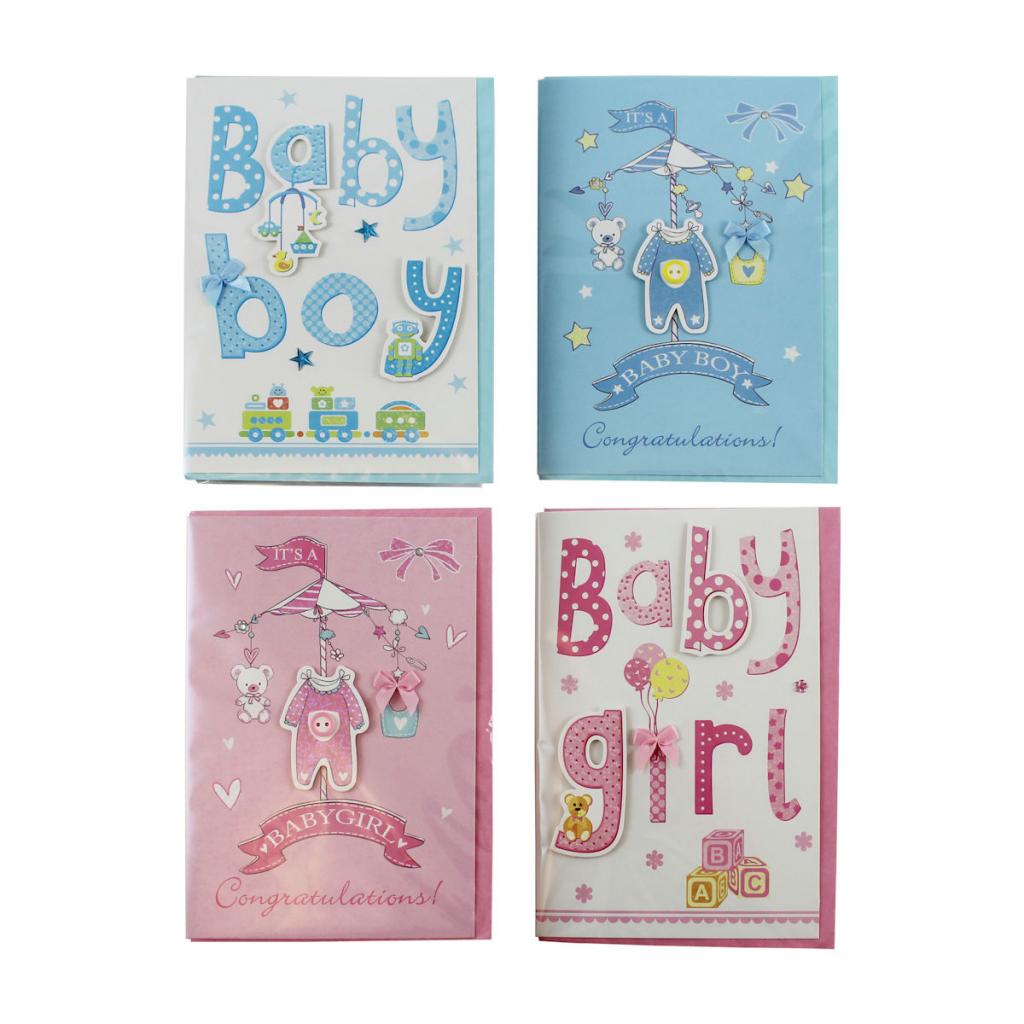 Eurowrap ClaireFontaine 30438-OWC 5033601205661 EU30438-OWC Box of 24 Baby Greetings Cards