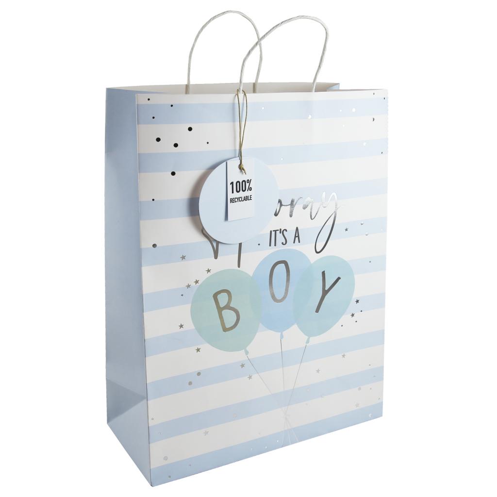 Eurowrap ClaireFontaine China 5033601006077 EU31205-1WC 100% Recyclable Hooray Its A Boy Bag XLarge