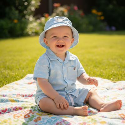 FDH12929B  Shorts & Shirt Set with Hat  (9-24 months)