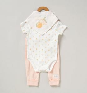 HOME GROWN BABY (organic) D07189  HGD07189 Organic Ribbed Three Piece "Fruit" (0-12 months)