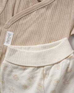 HOME GROWN BABY (organic) D07191 * HGD07191E Organic Ribbed "Seaside" Three Piece Set (0-12 months)