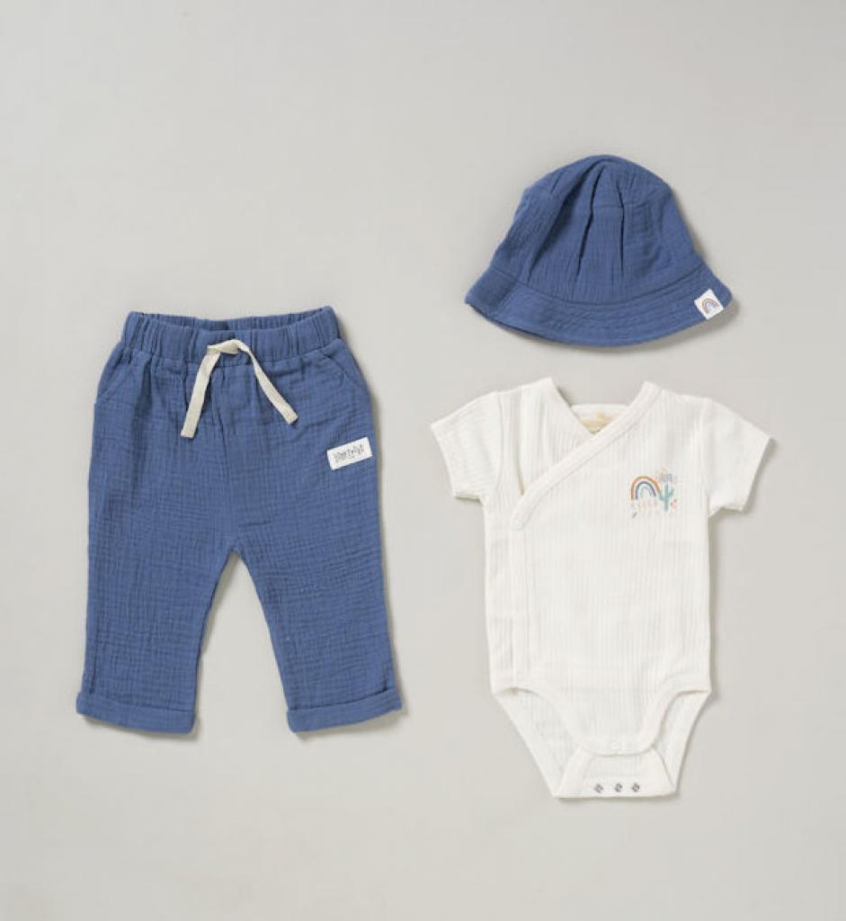 HOME GROWN BABY (organic) D07193 5056623275900 HGD07193 Organic "Hello World" Trouser Set (0-12 months)