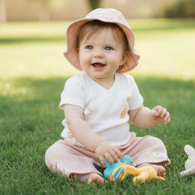 HGD07194-E  Organic Ribbed Three Piece "Fruit"  (0-12 months)