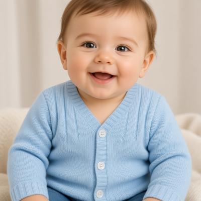 JF10-3005S Sky Stripe Cotton Cardigan (0-9 months)