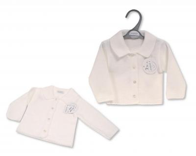 Just For Me BW-10-584W 5035320105840 JF10-584-W White Cardigan (Newborn - 9 months)