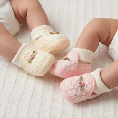 JF116-381a  "Rosebud" Cable Knit Bootie & Sock  (Choose Colour)