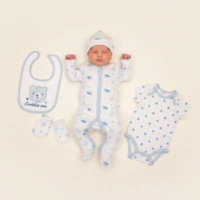 JF25-1371S  Cuddle Me Bear 5 Piece Layette Set   (0-6m)