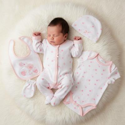 JF25-1377P  Bird 5 Piece Layette Set   (0-6m)