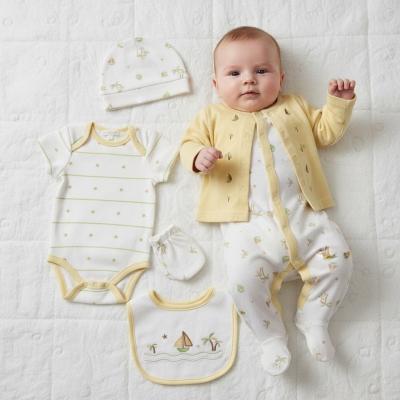 JF25-1393T  Sailboat 6 Piece Layette Set   (0-6m)