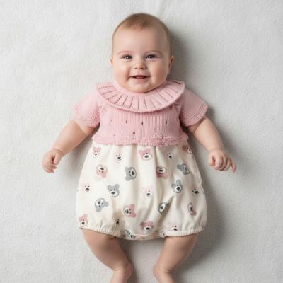 JFLBW20-661-P  Teddy Knit Romper  (3-8lbs)