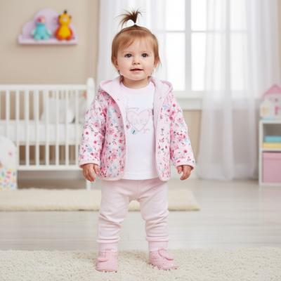 JT9754-P  "Floral" Reversible 3 Piece Set  (0-9 months)