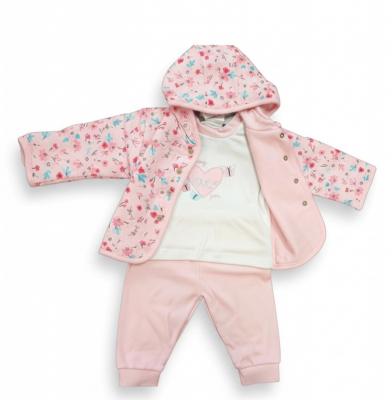 JT9754P "Floral" Reversible 3 Piece Set (0-9 months)