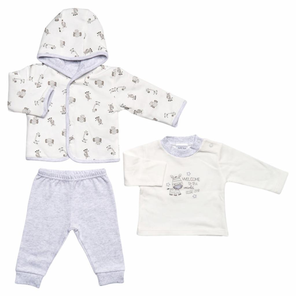Just Too Cute  * JT9756 "Safari Animals" Reversible 3 Piece Set ( 0-3 months)