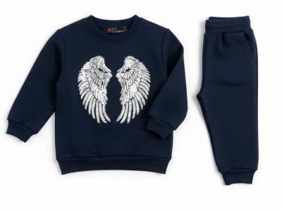 KC3036-B  Black Angel Wings Coordinating Set  (6-24 months)