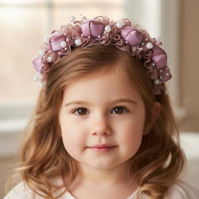 KCAT99DP  Dusky Pink Organza and Bead Headband 