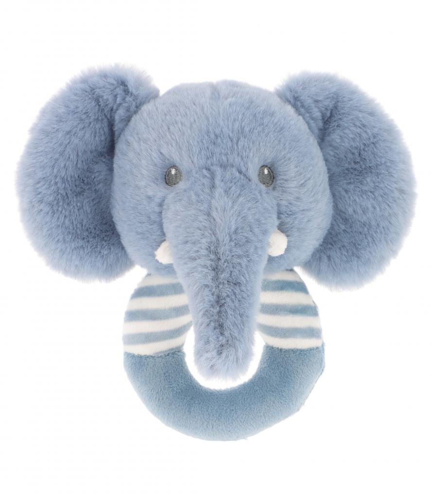 Keel Toys SE2081 5027148020818 KTSE2081 KeelEco 14cm Ezra Elephant Ring Rattle (100% Recycled)