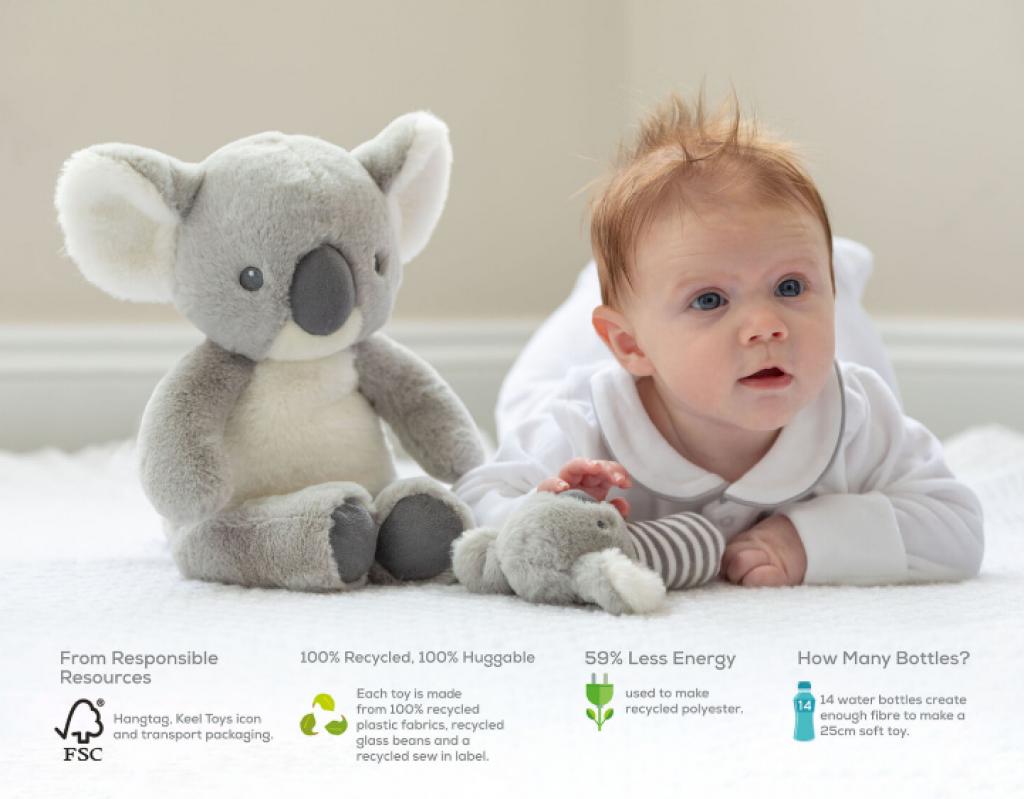 Keel Toys  5027148067103 KTSE6710G Eco Cozy Koala 25cm