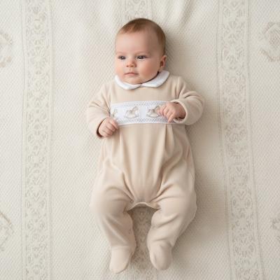 LD002Be Unisex Velour Smocked Rocking Horse All In One (0-9m)