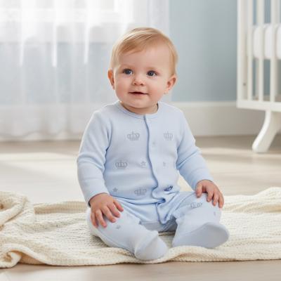 LD005S Velour Crown Embroidered all in one (0-9m)
