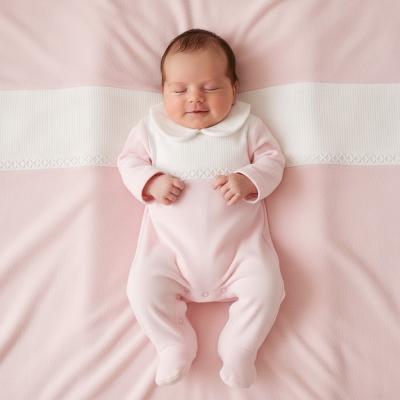 LD012P Cotton Girls Classic Collar All in One (0-9m)