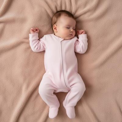 LD014P Classic Zip Velour All In One (0-9m)