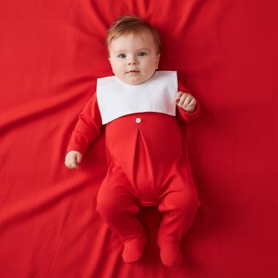 LD016R Cotton Square Collar Mock Bib all in one (0-9m)