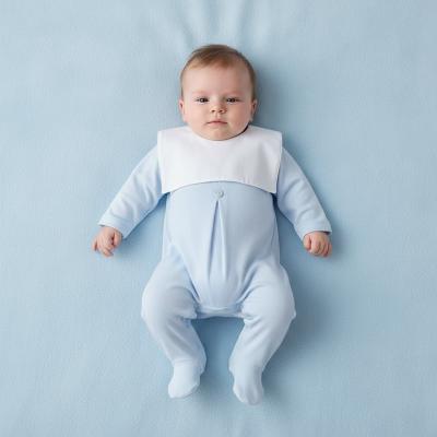 LD016S Cotton Square Collar Mock Bib all in one (0-9m)