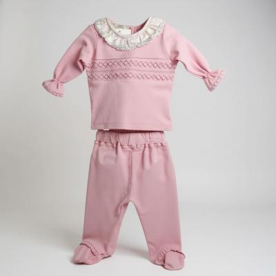 LD10050-P Smocked Cross Stitch Two Piece (0-9m)