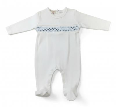 LD10081-WS  White  Smocked All In One   (0-9m)
