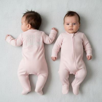 LD10099P "Welcome" Ribbed Zipped All In One (0-9m)