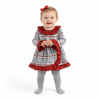 LD15058R  Red Plaid Party Dress Set  (6-24 months)