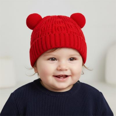 LD880020R Double Pom Pom Hat (Newborn - 12 months)