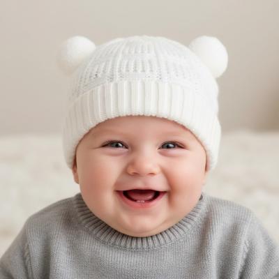 LD880020W Double Pom Pom Hat (Newborn - 12 months)