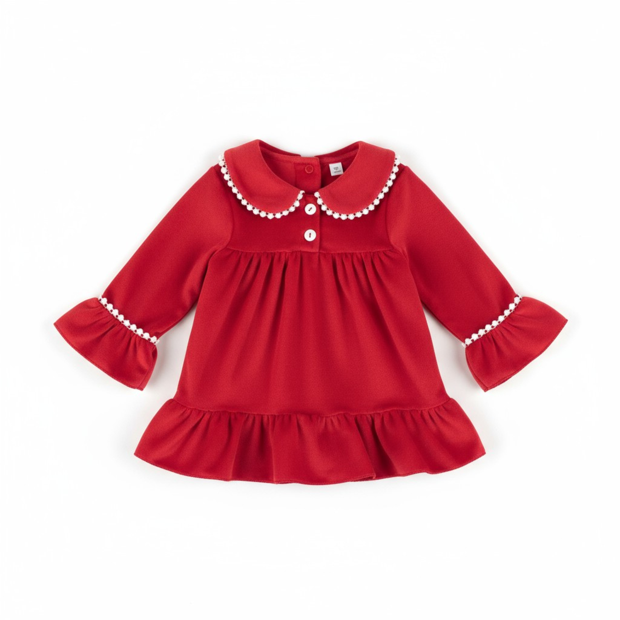 Little Dreams China * LD_5011R Red satin velour Dress (6-24 months)