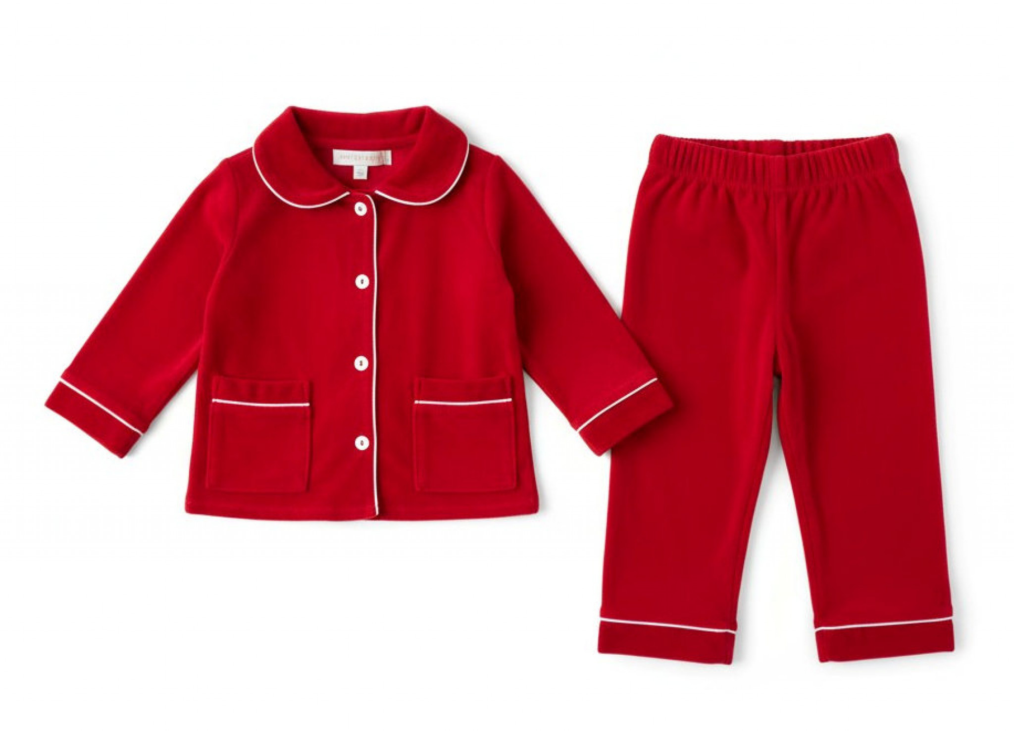 Little Dreams China * LD_PJ_3153R Red Satin Velour Pjamas (6-24 months)
