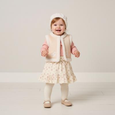 LGG11460-A  Faux Sheepskin  Gilet and Skirt Set  (12 -24 months)