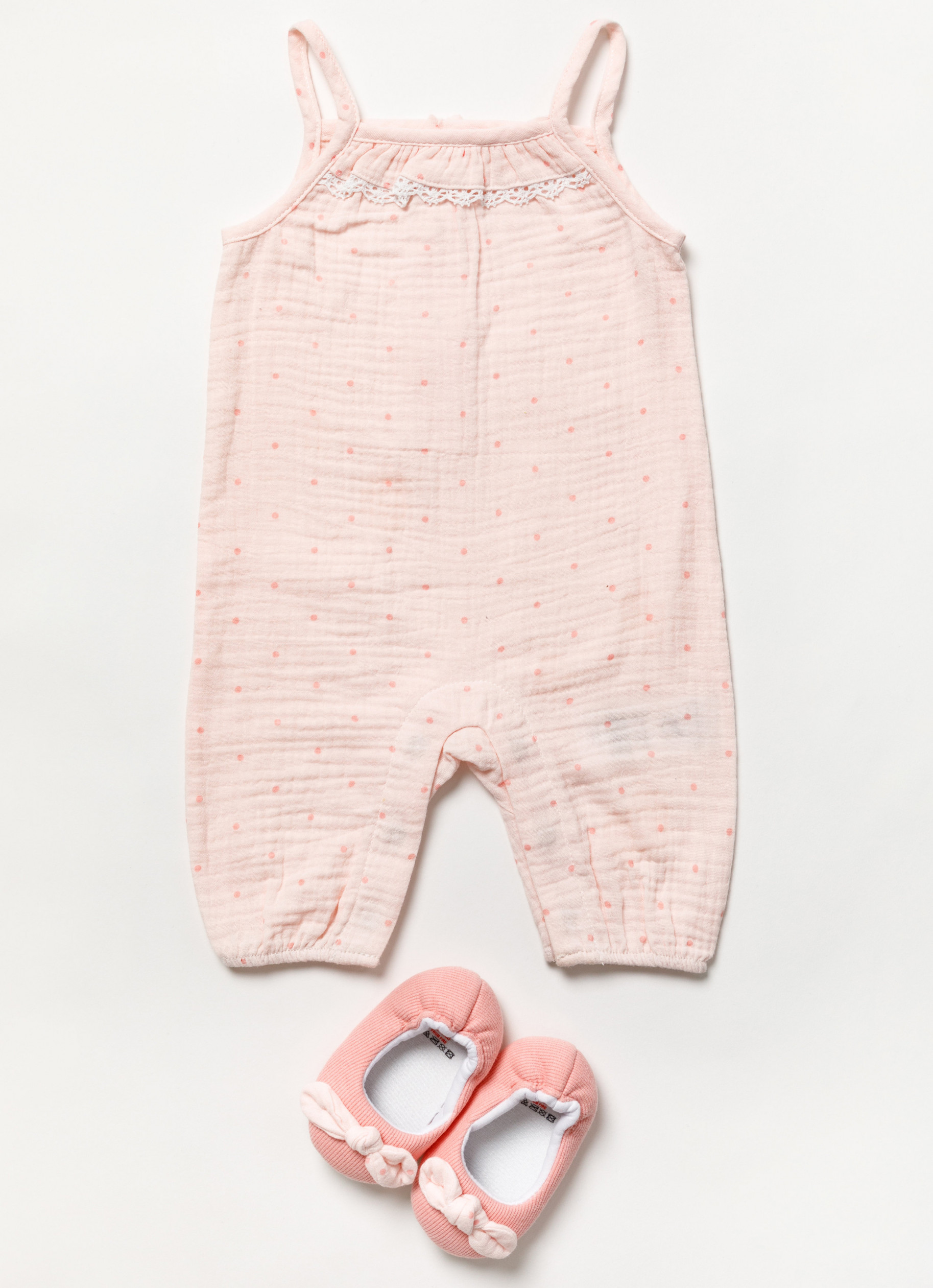 Lily & Jack B03875 * LJB03875 Crinkle Muslin Romper and shoe (0-9 months)