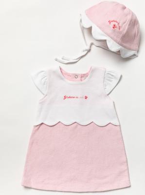 LJB03962p  Sundress and Hat  (0-12 months)