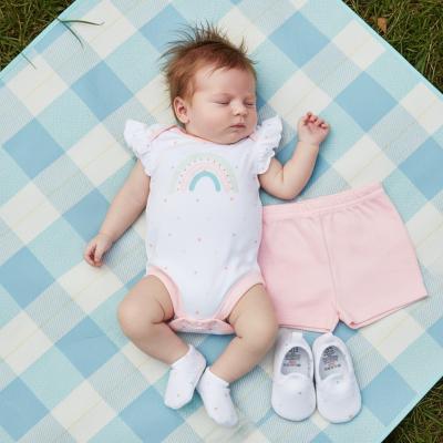 LJB04172-P  Rainbow set and shoe  (0-9 months)