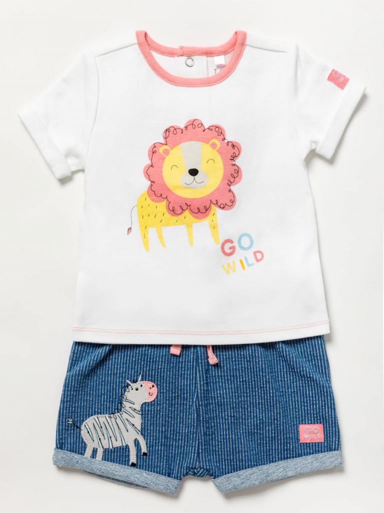Lily & Jack B04599  LJB04599 Go Wild stripe shorts set(3-18 months)