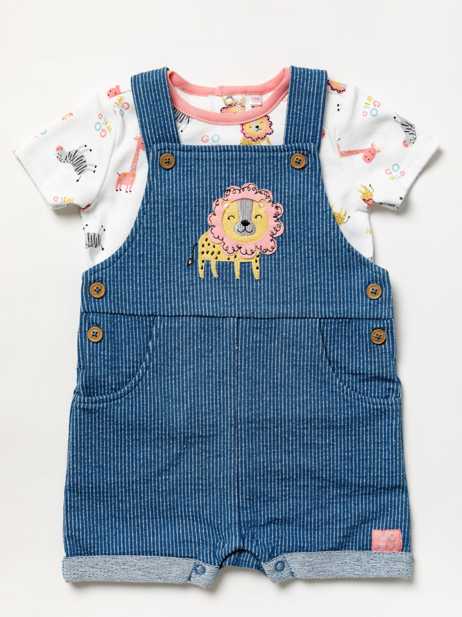 Lily & Jack B04601  LJB04601  Lion stripe dungaree set(3-18 months)