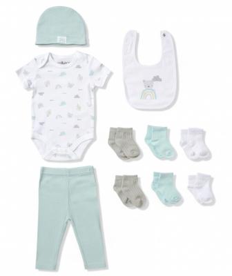 LJD07437A  "Teddy bear" Ribbed 10 Piece set (NB - 6m)
