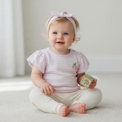 LJF09149-A Seersucker "Cherry" Outfit (0-9 months)