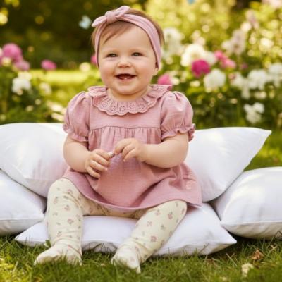 LJF09832-BP  Muslin Leggings Floral Set  (9-24 months)