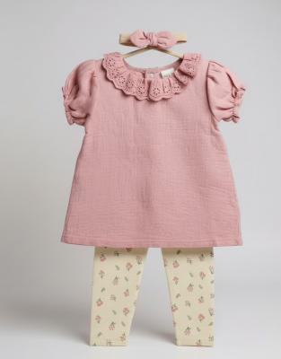 LJF09832-B  Muslin Leggings Floral Set  (9-24 months)