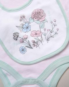 Lily & Jack F09888NB * LJF09888F  "Flowers" 5 Piece Layette Set (Nb-6 months)